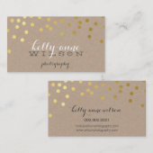 CONFETTI GLAMOROUS schattig gouden folie vet spot  Visitekaartje (Voorkant / Achterkant)