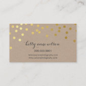 CONFETTI GLAMOROUS schattig gouden folie vet spot  Visitekaartje (Achterkant)