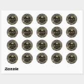 Confetti, Glitter Afstudeerhoed Ronde Sticker (Vel)