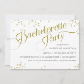 Confetti Glitter Bachelorette Party Invite, goud Kaart (Voorkant)