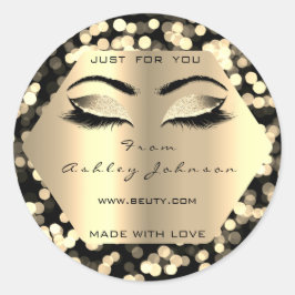 Confetti Glitter Champaigne Gold gemaakt met liefd Ronde Sticker