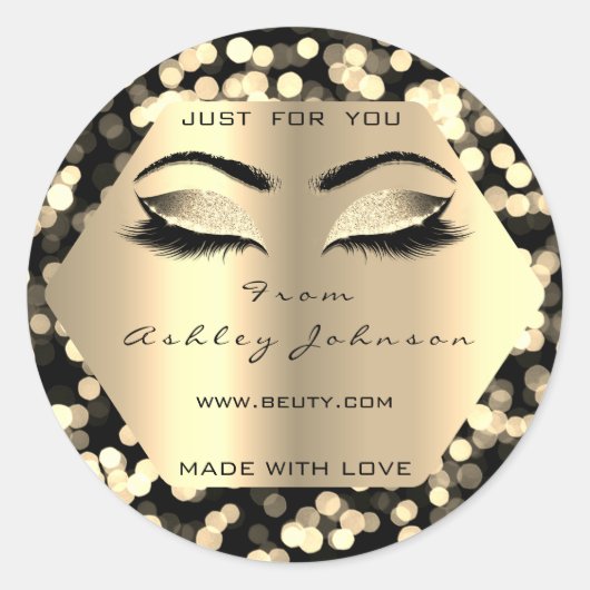 Confetti Glitter Champaigne Gold gemaakt met liefd Ronde Sticker (Voorkant)