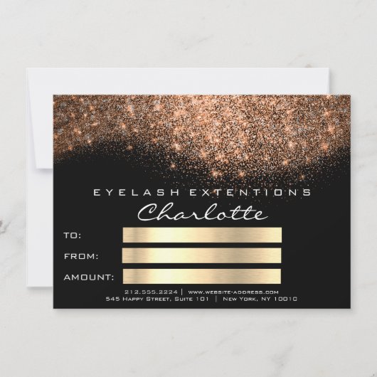 Confetti Glitter Copper Black Certificate Gift (Voorkant)