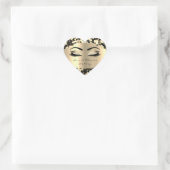 Confetti Glitter Gold Lash Eyes Love & Bedankt Gir Hart Sticker (Tas)