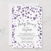 Confetti Glitter Heart Baby shower Uitnodiging (Voorkant)