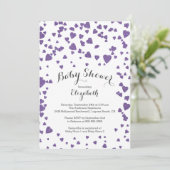 Confetti Glitter Heart Baby shower Uitnodiging (Staand voorkant)