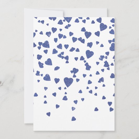 Confetti Glitter Heart Baby shower Uitnodiging (Achterkant)