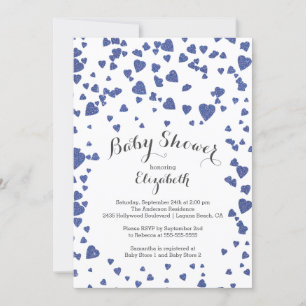 Confetti Glitter Heart Baby shower Uitnodiging