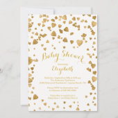 Confetti Glitter Heart Baby shower Uitnodiging (Voorkant)