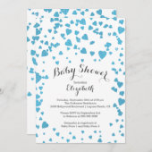 Confetti Glitter Heart Baby shower Uitnodiging (Voorkant / Achterkant)