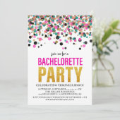 Confetti Glitter Meisje-voor-de-bruiloft Feest Kaart (Staand voorkant)