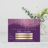 Confetti Glitter Paars Roze Certificaat Cadeau (Staand voorkant)