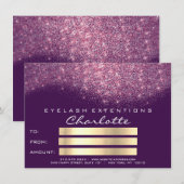 Confetti Glitter Paars Roze Certificaat Cadeau (Voorkant / Achterkant)