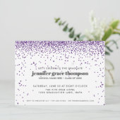 Confetti Glitter Paars White Photo Afstudeerder Pa Kaart (Staand voorkant)