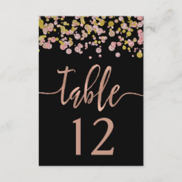 Confetti Glitter Roze Gouden Huwelijks Tafel Numme Kaart