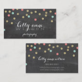 CONFETTI GLITTER schattig goud koraal mint krijtbo Visitekaartje (Voorkant / Achterkant)