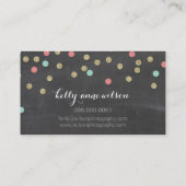 CONFETTI GLITTER schattig goud koraal mint krijtbo Visitekaartje (Achterkant)