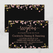 Confetti Glitter Schitterende Roze Gouden Trouwrec Informatiekaartje (Voorkant / Achterkant)