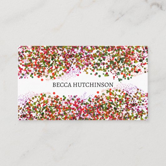 Confetti glitter visitekaartje (Voorkant)