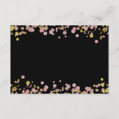 Confetti Glitters Glans Roze Gouden Trouwreceptie Informatiekaartje (Achterkant)