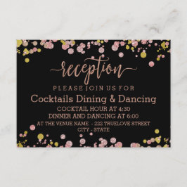 Confetti Glitters Schitteren Roze Gouden Trouwrece Informatiekaartje