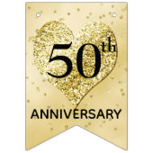 Confetti Gold - 50e Jubileum-banner voor bruiloft Vlaggetjes (Eerste vlag)