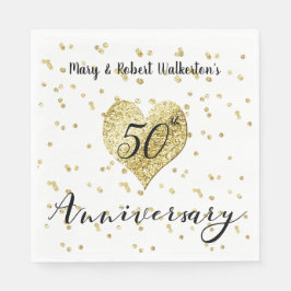 Confetti Gold-50th Wedding Jubileum Napkins Servet