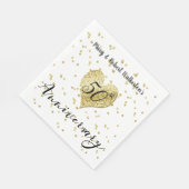 Confetti Gold-50th Wedding Jubileum Napkins Servet (Hoek)