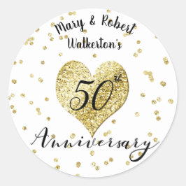 Confetti Gold - 50th Wedding Jubileum Sticker