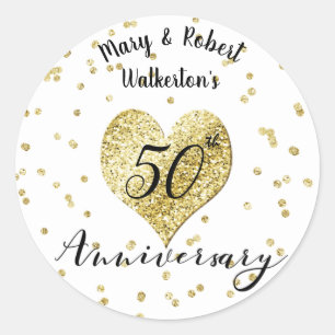 Confetti Gold - 50th Wedding Jubileum Sticker