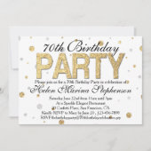 Confetti Gold 70ste verjaardagsfeestje Kaart (Voorkant)
