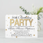 Confetti Gold 70ste verjaardagsfeestje Kaart (Staand voorkant)