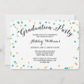 Confetti Gold Blauwgroen Blue Photo 2015 Afstudere Kaart (Achterkant)