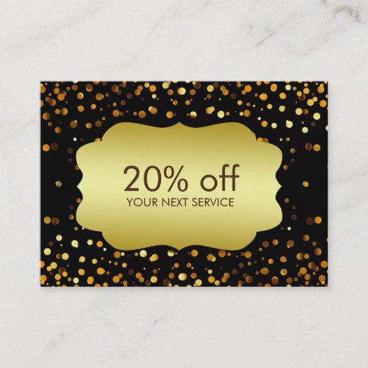 Confetti Gold Coupon Card Discount Cadeau (Voorkant)