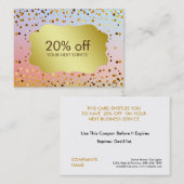 Confetti Gold Coupon Card Voucher Discount Cadeau (Voorkant / Achterkant)