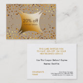 Confetti Gold Coupon Korting Cadeaubon Certificaat (Voorkant / Achterkant)