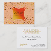 Confetti Gold Coupon Korting Cadeaubon Certificaat (Voorkant / Achterkant)