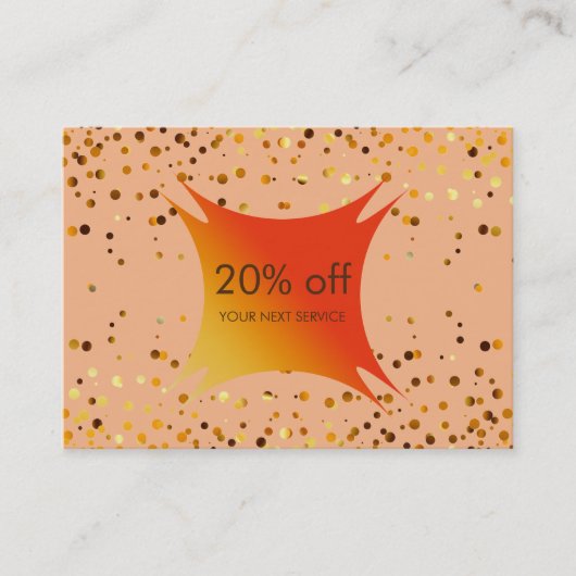 Confetti Gold Coupon Korting Cadeaubon Certificaat (Voorkant)
