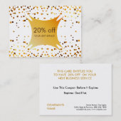 Confetti Gold Coupon Korting Cadeaubon Certificaat (Voorkant / Achterkant)