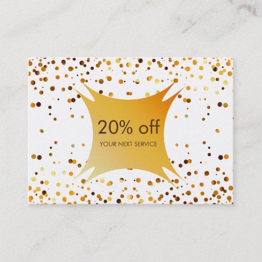 Confetti Gold Coupon Korting Cadeaubon Certificaat (Voorkant)