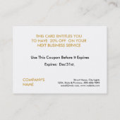 Confetti Gold Coupon Korting Cadeaubon Certificaat (Achterkant)