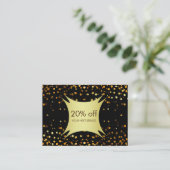 Confetti Gold Coupon Korting Cadeaubon Certificaat (Staand voorkant)