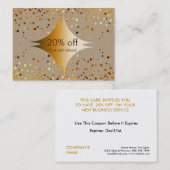 Confetti Gold Coupon Korting Cadeaubon Certificaat (Voorkant / Achterkant)