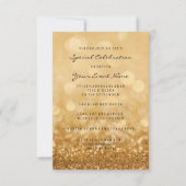 Confetti Gold Glam Glitter Silver Minimal Formal Kaart (Voorkant)