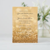 Confetti Gold Glam Glitter Silver Minimal Formal Kaart (Staand voorkant)