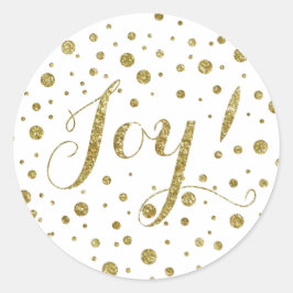 Confetti Gold Glitter Joy Holiday Sparkle Ronde Sticker