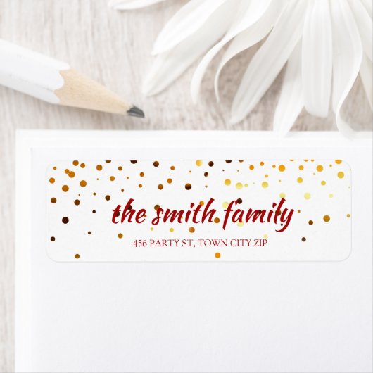 Confetti Gold Glitter polka dot Etiket (Insitu)