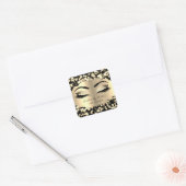 Confetti Gold LashesNaam Cleaner Square Make-up Vierkante Sticker (Envelop)