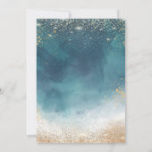 Confetti Gold Lijst Waterverf Splash Sweet 16 Kaart (Achterkant)