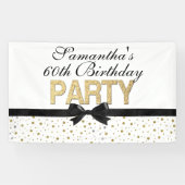 Confetti Gold Sparkle 60th Birthday Party Spandoek (Horizontaal)